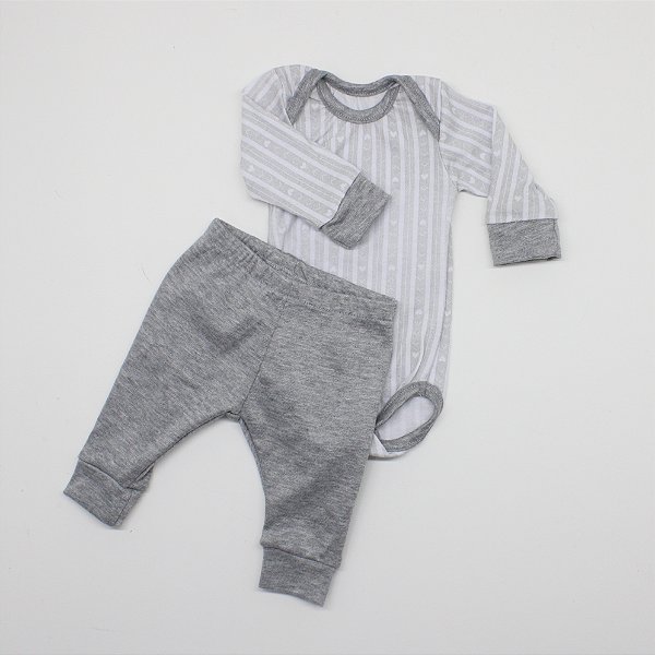 Conjunto Body Prematuro Cinza Bod172