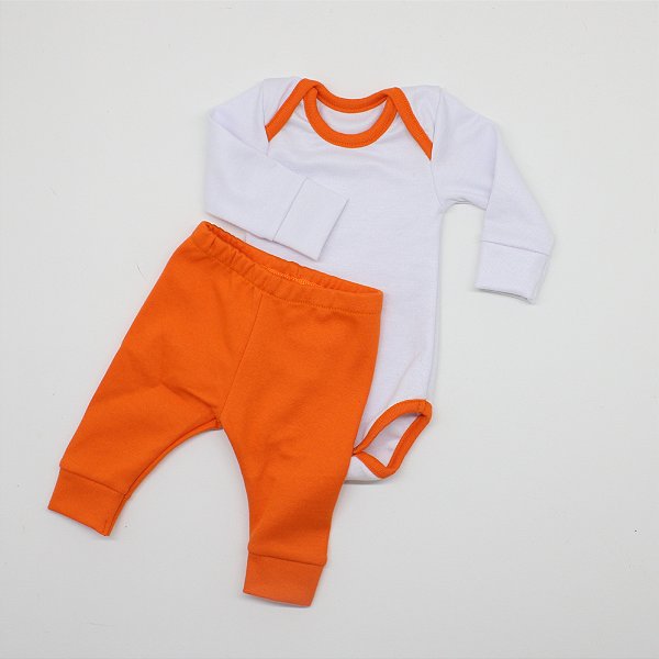Conjunto Body Prematuro Laranja Bod208