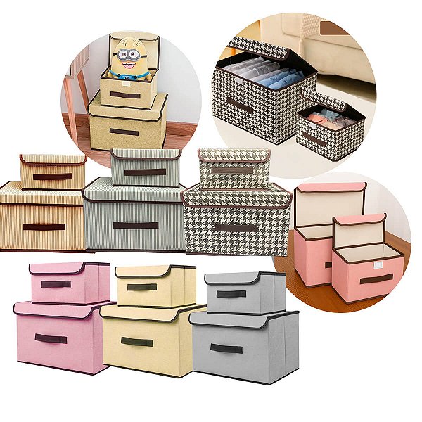 Caixa Organizadora Dobrável Tecido [2 Unidades]