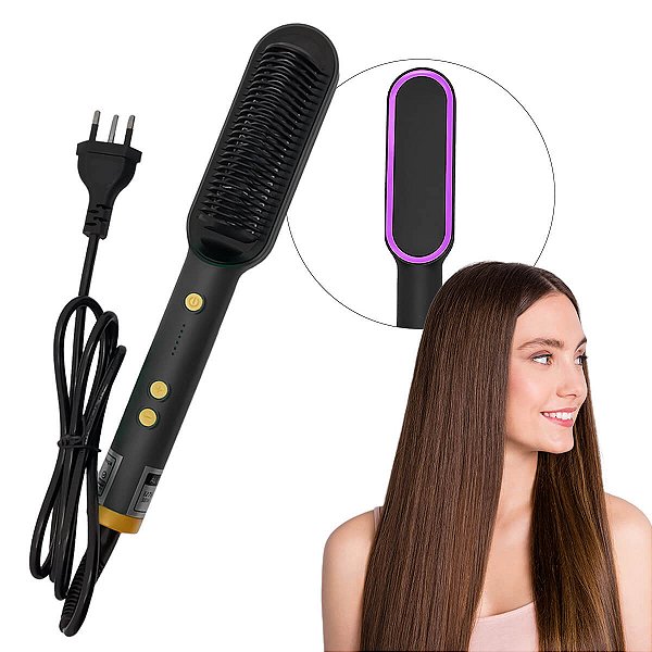 Escova Alisadora Bivolt [Preto]