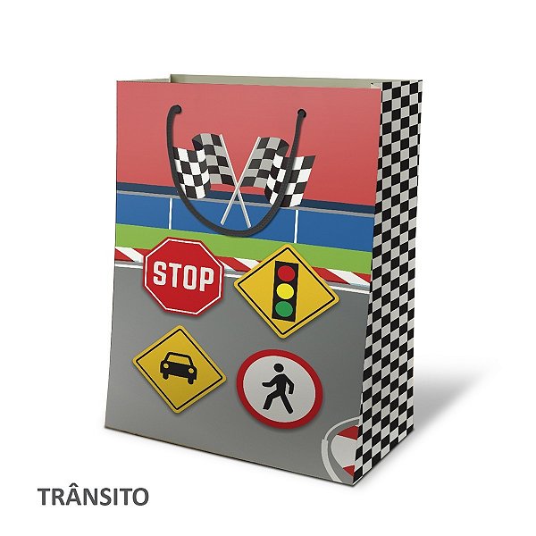 Sacolas de papel  Pista de Corrida / Trânsito  25x17x6 cm
