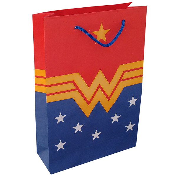 Sacolas de papel Mulher Maravilha 25x17x6 cm