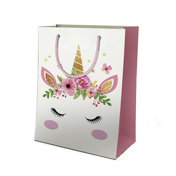 Sacolas de papel  Unicórnio 25x17x6 cm