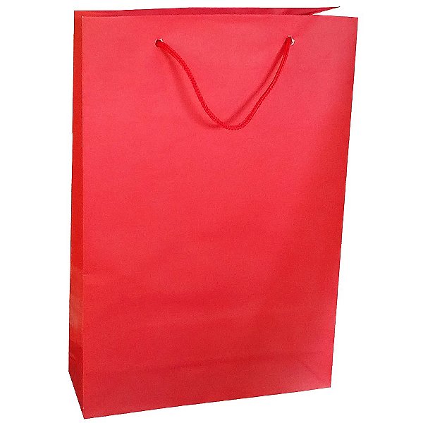 Sacolas de papel Vermelha 34x22x10 cm