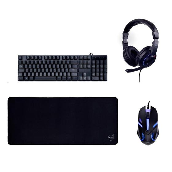 Combo 4 em 1 Dazz Novacore Gamer Headset Mouse Teclado Mousepad