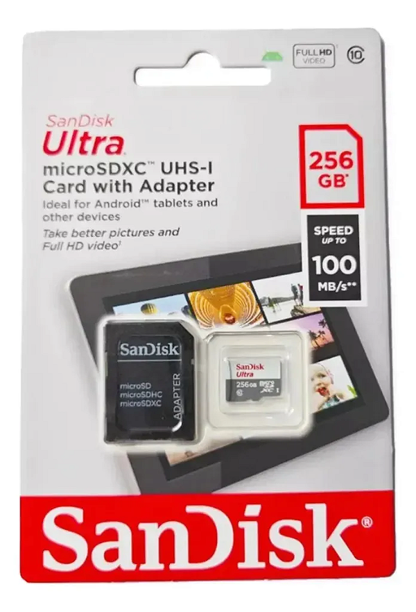Cartão de Memoria 256Gb Sandisk Ultra UHS-I 100MB/s