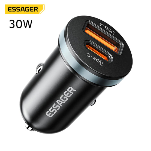Carregador Veicular Essager 30w Duplo USB-A e USB-C