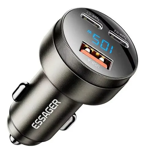 Carregador Veicular Essager 105w Duplo USB-C e USB-A