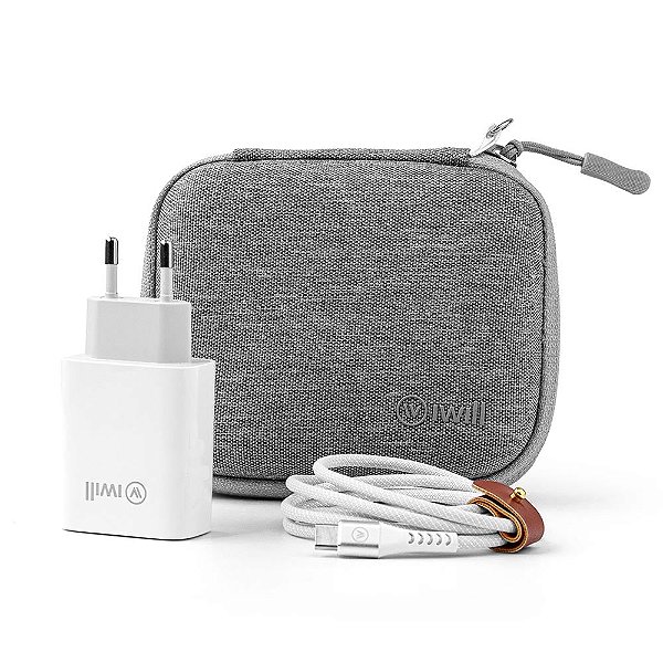 Kit de Carregamento 30W com Bag - Iwill Branco