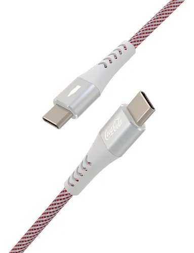 Cabo USB-C / USB-C Iwill Coca-Cola Elite 1,2 m Branco e Vermelho