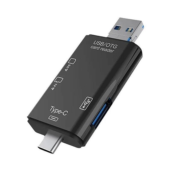 Leitor de Cartão de Memoria USB 3.0 OTG 7 em 1 - 2x USB USB-C Micro USB
