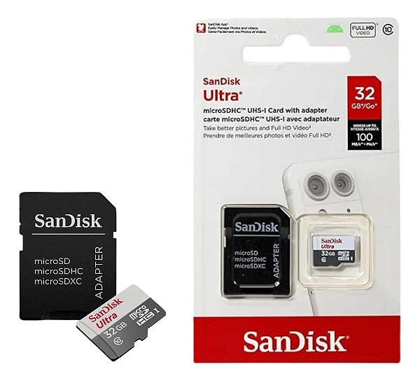 Cartão de Memoria 32GB Sandisk Ultra UHS-I 100MB/s