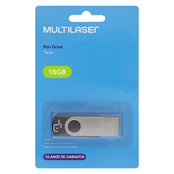 Pendrive 16Gb USB2.0 Multilaser Twist - PD588