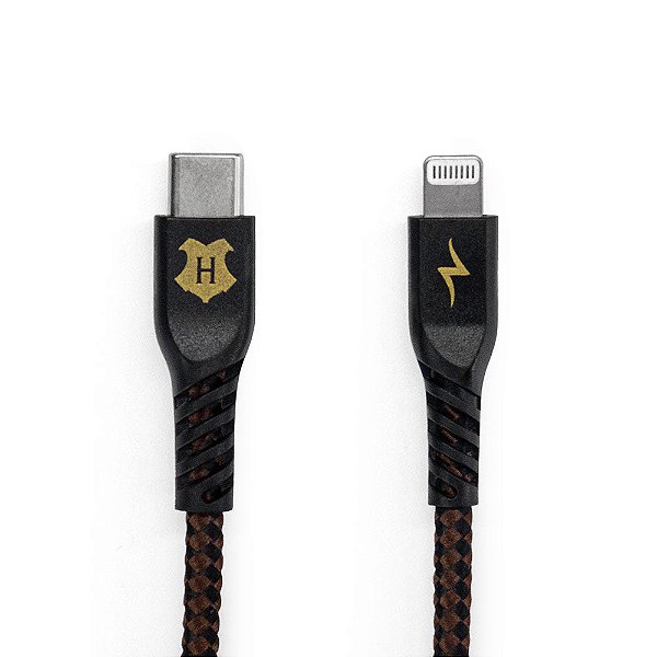 Cabo Apple Iwill Strong Lightning to USB-C MFI 1.2m Preto Hogwarts Harry Potter