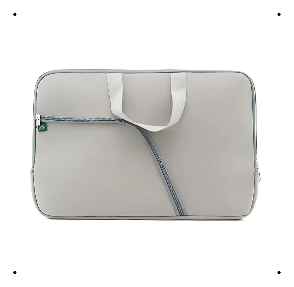 Pasta Capa para Notebook 15,6 Neoprene com Bolso e Alça Cinza
