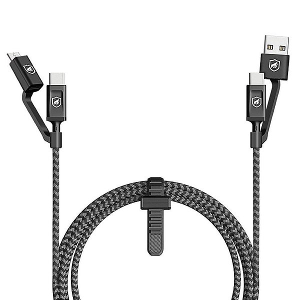 Cabo USB / USB-C USB-C / USB-C Micro USB Gorila 4 em 1 Defender 1,5m