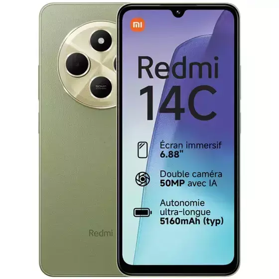 Celular Xiaomi Redmi 14C 256GB 8+8GB 5160mAh Sage Green SEMINOVO