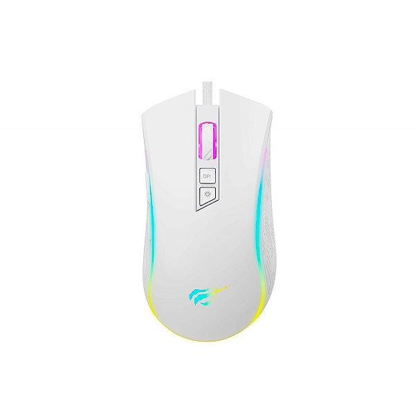 Mouse Gamer Havit MS1034 Branco 8000DPI RGB 7 Botoes e Macro