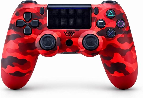 Controle PlayStation 4 - PC -Android - Smart TV - Wireless (1a linha) vermelho camuflado