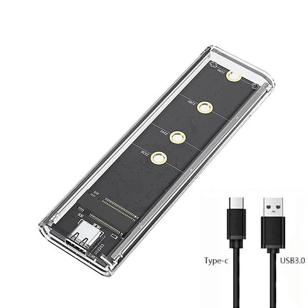 Gaveta Case para SSD NVME 2230 2242 2260 2280 - USB 3.0 6Gbps