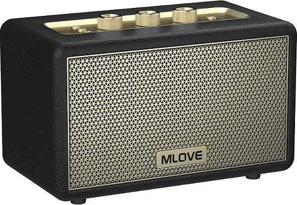 Caixa De Som Bluetooth 80W MLove A200 Retrô Preta