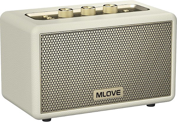 Caixa De Som Bluetooth 80W MLove A200 Retrô Branca