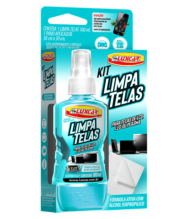 Kit Limpa Telas Luxcar 100ml com pano aplicador