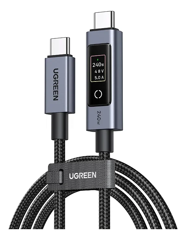Cabo USB-C / USB-C Ugreen 240w L541 com display 1m