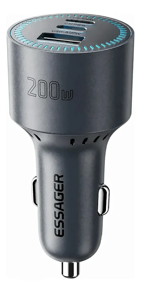 Carregador Veicular Essager 200w Duplo USB-C e USB-A