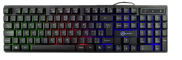 TECLADO GAMER MEMBRANA HATI (ILUMINAÇÃO RAINBOW) - KALKAN