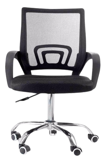CADEIRA PARA ESCRITÓRIO - SECRETARIA -BASE CROMADA COM RODINHA-FORT TROMA -PRETA
