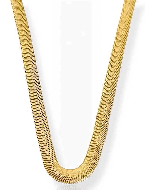 Colar Folhado a Ouro 18K- Corrente Lacraia