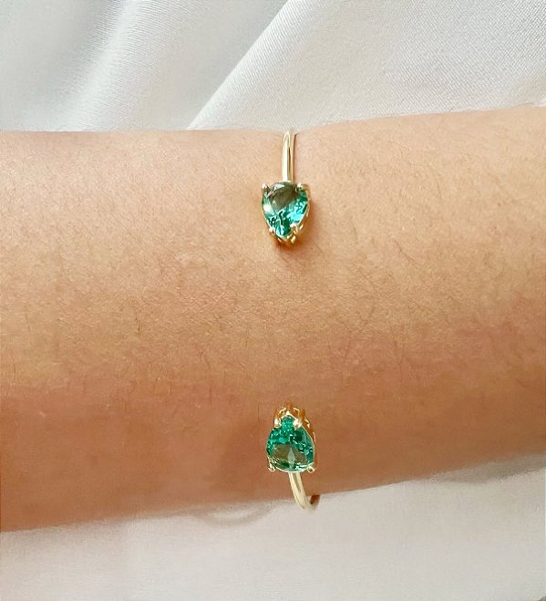 Bracelete Elegance Esmeralda- Ouro 18K