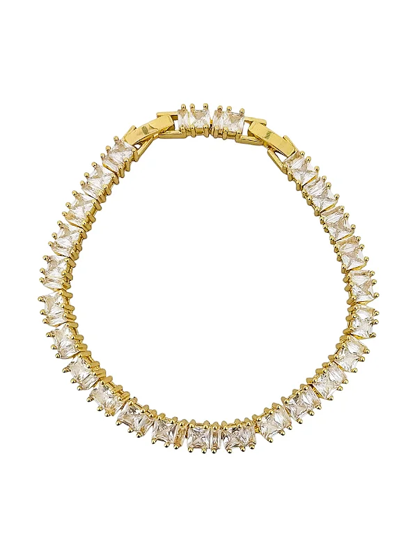 Pulseira com Zircônia de Coração - Folhada a Ouro 18K