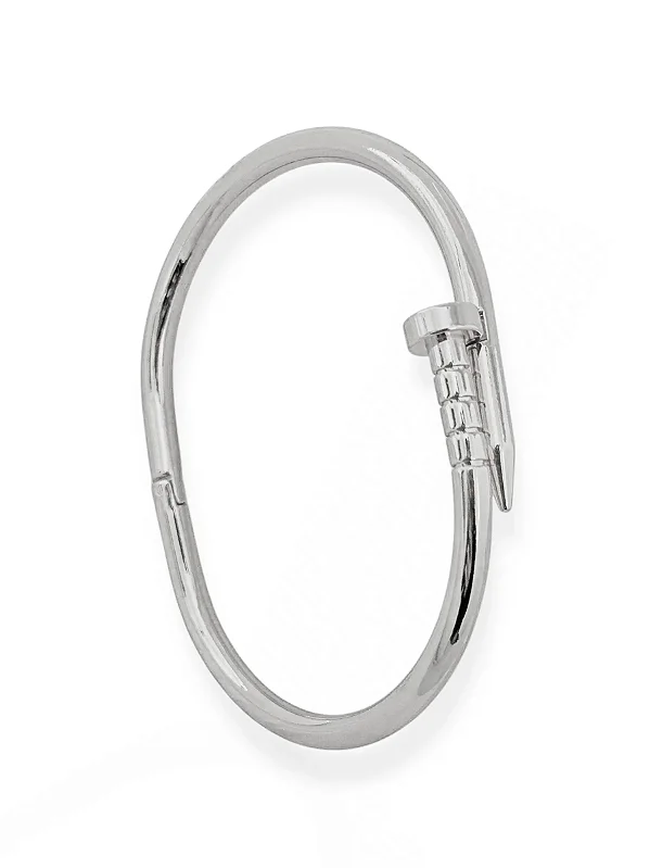 Bracelete Prego- Aço Inoxidável - Prata 925