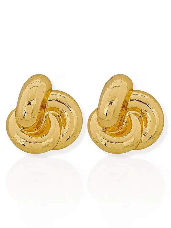 Brinco Fios Entrelaçados Maxi -Folhado a Ouro 18K