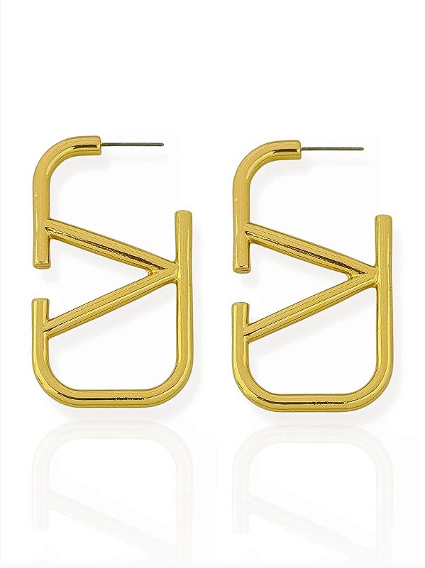 Brinco Inspiração V- Folhado Ouro 18K
