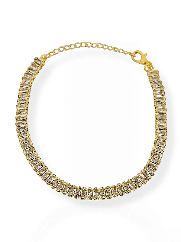 Pulseira Trabalhada com Navete - Folhada a Ouro 18k