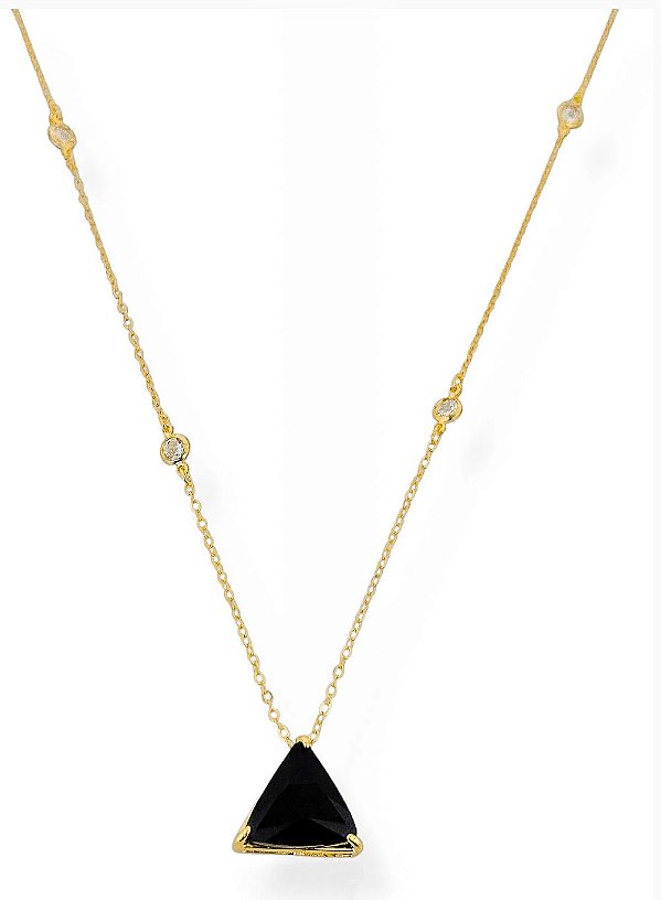 Colar Noir Lux- Folhado Ouro 18K