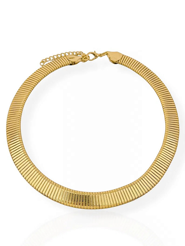 Colar Malha Grossa- Folhado Ouro 18K