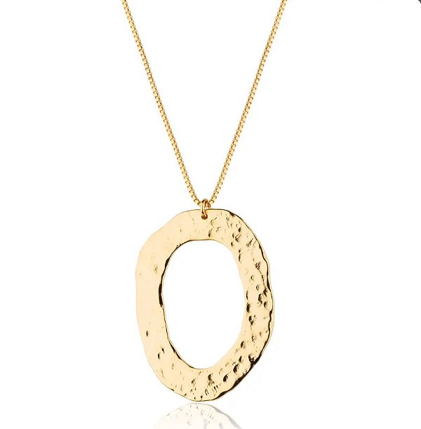 Conjunto Orgânico Oval - Banhado Ouro 18K- Semijoia
