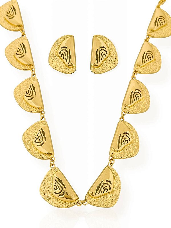 Conjunto Sinua - Banho Ouro 18