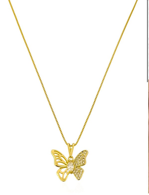 Colar Borboleta Zircônia G