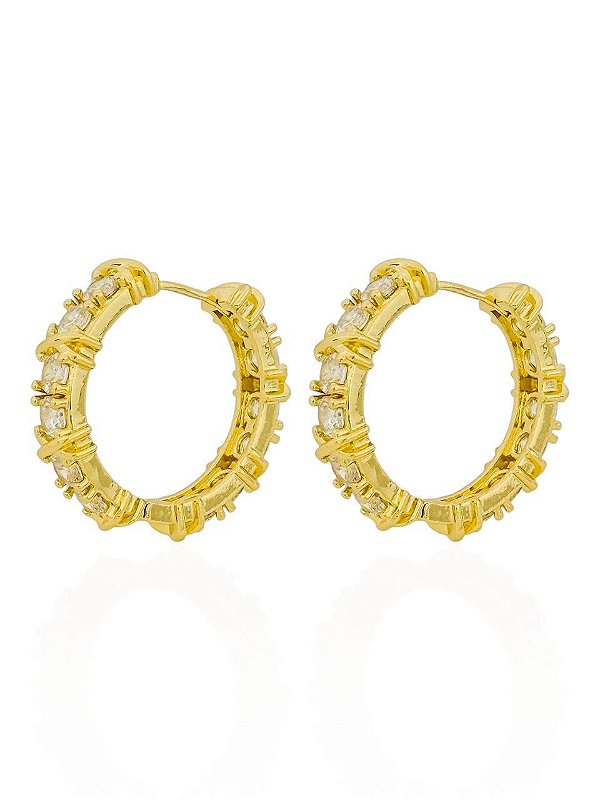 Argola Roma Grande Zircônia