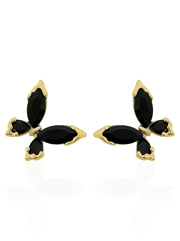 Brinco Cristalina Preto Zircônia