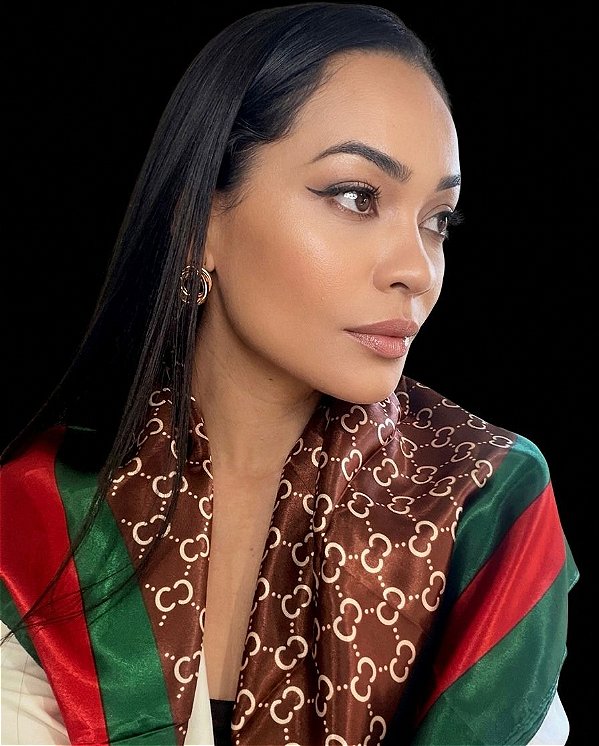 Lenço Inspiração Gucci Marrom- Tam Grande