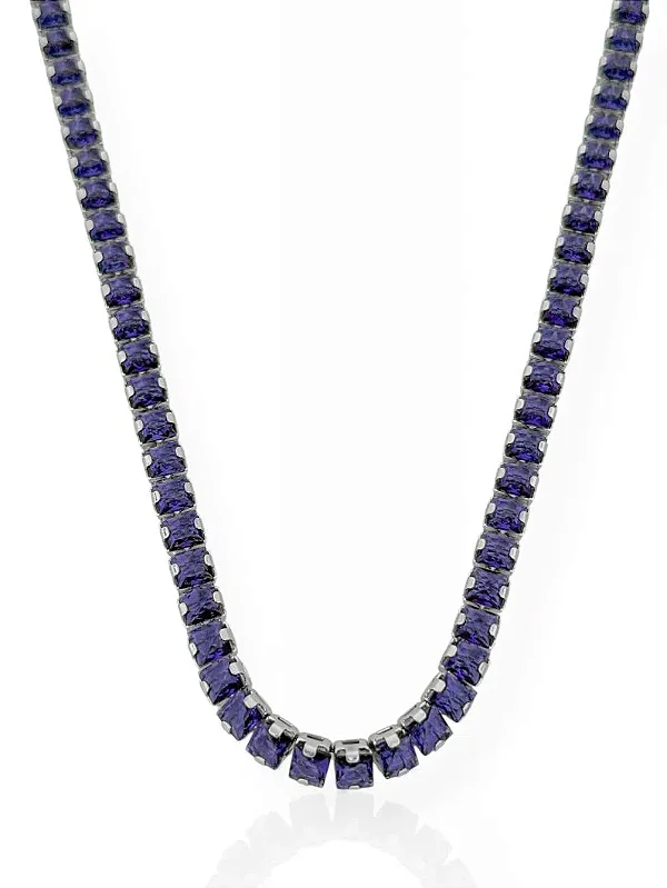 Colar Riviera Roxo- Prata