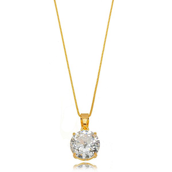 Colar Ponto de Luz 14 mm Ouro