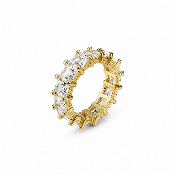 Aliança Diamantada Ouro REGULÁVEL