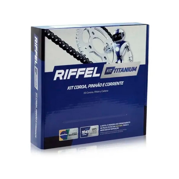 kit Relação Riffel Biz 125 05/17 Titanium Reforçado Aço 1045